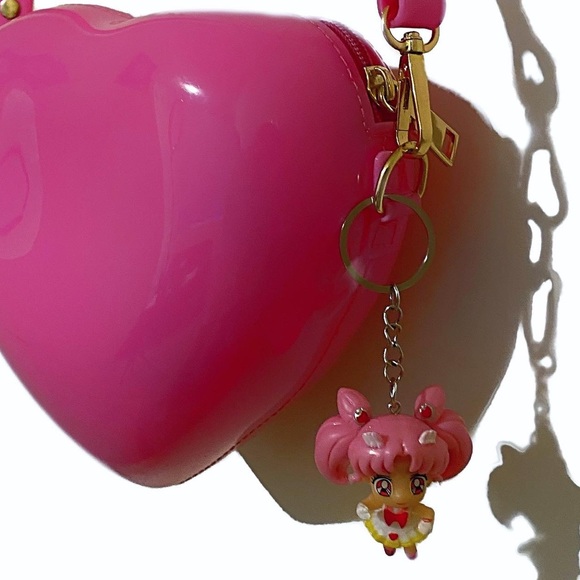 One of a Kind Heart Shaped Chic Latex Purse with a Rare Chibi Moon accessory - Picture 3 of 3